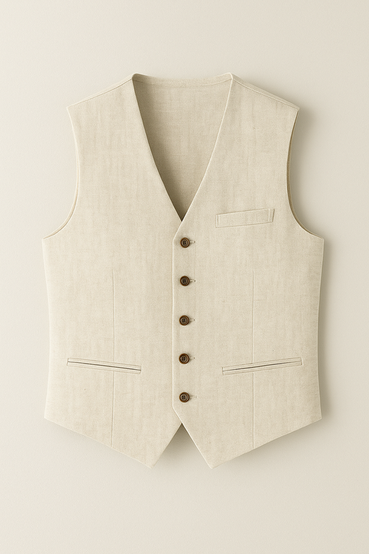 Leinenanzug Weste für Herren - Beige